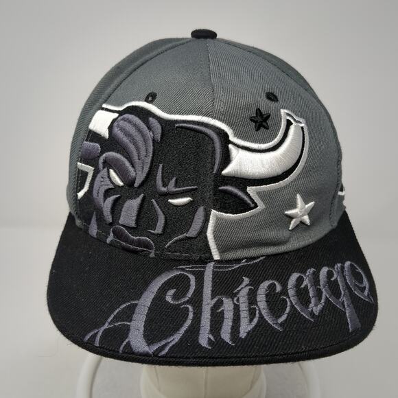 Chicago Premium Snapback Cap Gray One Size Adjustable Embroidered Vented Holes - Picture 2 of 9